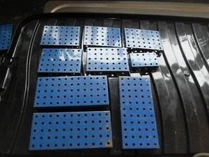 Meccano 9 UK Blue Assorted Flanged Plates - Varying Conditions - Picture 1 of 3
