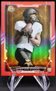 2015 Bowman Stefon Diggs Rookie Card! Red! #/199 - Picture 1 of 5