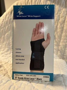 Med Spec Wrist Lacer, 8 inch Left Medium Black Suede Wrist Support Brace Lacing - Picture 1 of 1