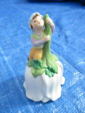 AVON "Good Luck Bell" Porcelain Elf on Flower Bell  4 1/2" T    Dated 1983