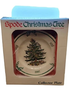 New Spode Christmas Tree Plate Santa On Top In Box Table Vintage 1997 Collector - Picture 1 of 4