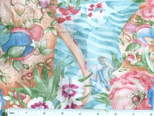 Reclaimed 'Sweet William' cotton fabric Tabbycat Designs 1992 50 in by 50 in - Picture 1 of 2