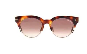 Tom Ford Henri-02 TF598 53G Havana Round Plastic Sunglasses 52-19-145 SD* - Picture 1 of 2