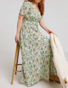 JOE BROWNS DAMAS SIENNA REMOLINO VERDE MULTI ESTAMPADO FLORAL MAXI VESTIDO NUEVO (ref 554) - Imagen 1 de 4