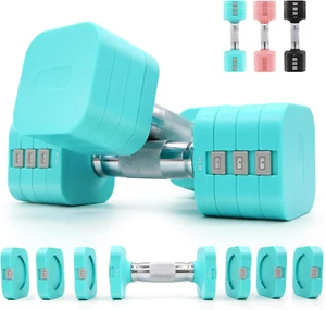 Adjustable Dumbbell Set of 2, 4 in 1 Free Weights Set for Women and Men Home Wor - Picture 1 of 12