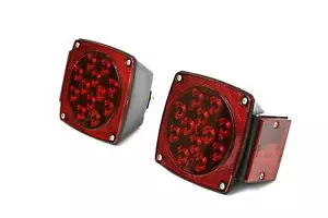 1 Pair LED Submersible Square Lights Trailer Under 80" Tail Brake - Bild 1 von 5
