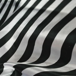 Tela satinada a rayas blancas y negras de 60" pulgadas de ancho calidad vendedor de EE. UU. - Imagen 1 de 4