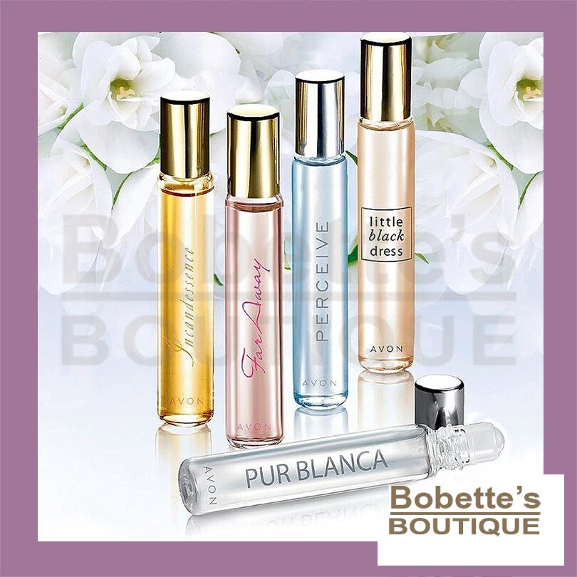Flacon Bille Retouches Parfumées AVON FAR AWAY,PUR BLANCA,INCANDESSENCE,PERCEIVE