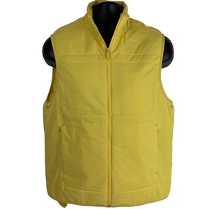 Calvin Klein CK Vest Mens Small Yellow Waist Length Pockets Mock Neck Packable - Picture 1 of 11