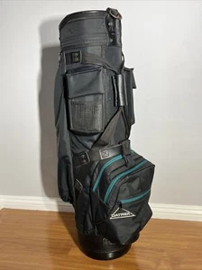 Vtg DATREK Explore Professional 6 Way Golf Bag Cart Stand Carry Case - Black - - Picture 1 of 6