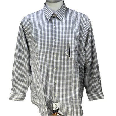 Nueva Camisa de Vestir Van Heusen Para Hombre Talla Regular 18 34/35 Cuello Extendido a Cuadros Múltiples Foto 1 de 4
