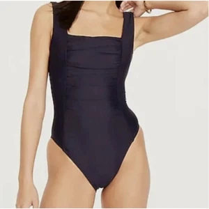 J. Crew geraffter quadratischer Badeanzug Damen Größe 22 marineblau BF179 neu mit Etikett - Bild 1 von 7