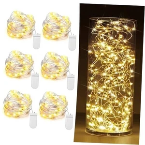 6er Pack Lichterketten batteriebetrieben 7ft 20 [6er Pack] 7 Fuß 20 LED warmweiß - Bild 1 von 8