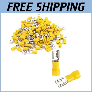 Insulated 1/4" Quick Disconnect Spade Terminals - Copper for 12-10 AWG Wires - Picture 1 of 9