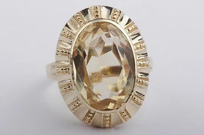 Ring Citrin 6,5ct 585 14K Gelb Gold Gr 55 Top! . - Bild 1 von 4
