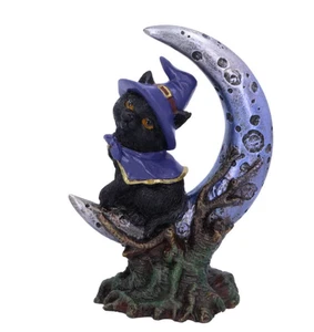 Nemesis Now Sooky Witches Familiar Black Cat and Crescent Moon Figurine 11.5cm - Picture 1 of 4