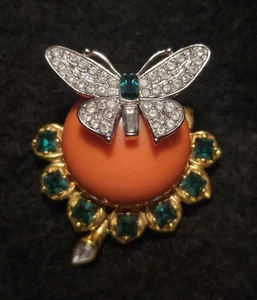 Vintage KJL Kenneth Jay Lane Treasures Of The Dutchess Butterfly Brooch - Picture 1 of 9