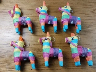 6 Pack Small Donkey Pinatas for Kids Fiesta Birthday Party, 4 x 7.5 x 2 In - Image 1 of 4