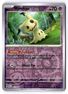 Holograma inverso Mimikyu raro SV: Paldean Fates 037/091 casi nuevo - Imagen 1 de 2