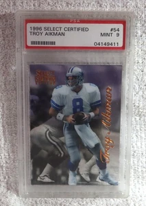 Troy Aikman #54 1996 certificado PSA como nuevo 9 Dallas Cowboys Low Pop - Imagen 1 de 2