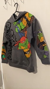Boys Grey Teenage Mutant Ninja Turtles Hoodie Age 6-7 - Picture 1 of 7