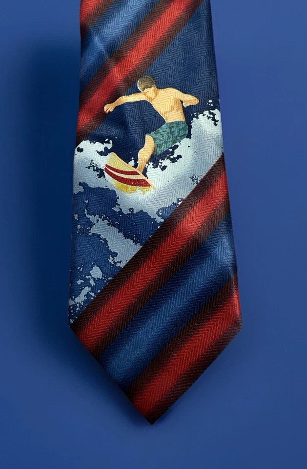 Corbata de colección Romario Manzini a rayas para hombre surfista usada en excelente estado Foto 1 de 4