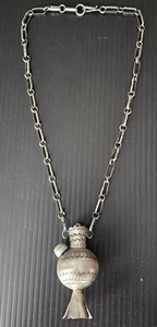 DANNY CLARK NAVAJO STERLING SILVER BLOSSOM STYLE FLASK NECKLACE 93.5 GRAMS!!! - Picture 1 of 23