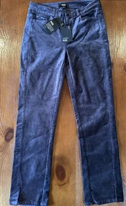 PAIGE PANTS CINDY TWISTED SEAM VELVET DEEP NAVY BLUE STRETCH JEAN Sz#27 New - Picture 1 of 12