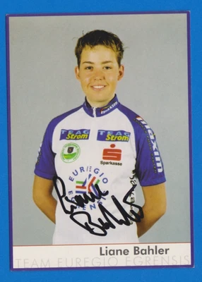 CYCLISME carte cycliste LIANE BAHLER équipe EUROGIO EGRENSIS 2002 Signée - Photo 1/2