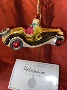 Kurt S Adler Polonaise Old Car Gold Roadster Christmas Ornament - Picture 1 of 6