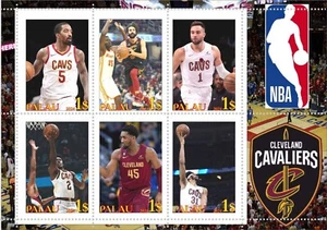Stamp block NBA Cleveland Cavalers basketball Palau unpostal issue - Picture 1 of 1