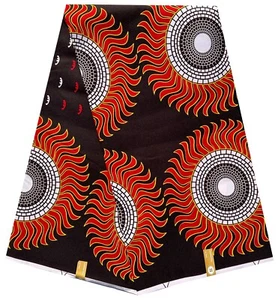 African Polycotton Wax Print Fabric Ankara For Sewing And Crafting 6 Yards - Picture 1 of 1
