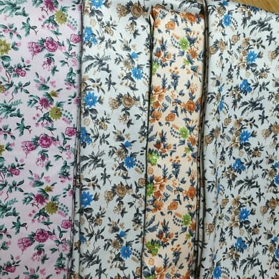Floral Silk Satin Printed Dress Drape Fabric Material 58" By The Meter - Image 1 of 4