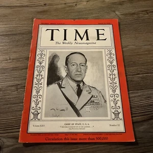 Time Magazine 25. März 1935 Chief of Staff USA XXV Nr.12 Selten Rarität - Bild 1 von 5