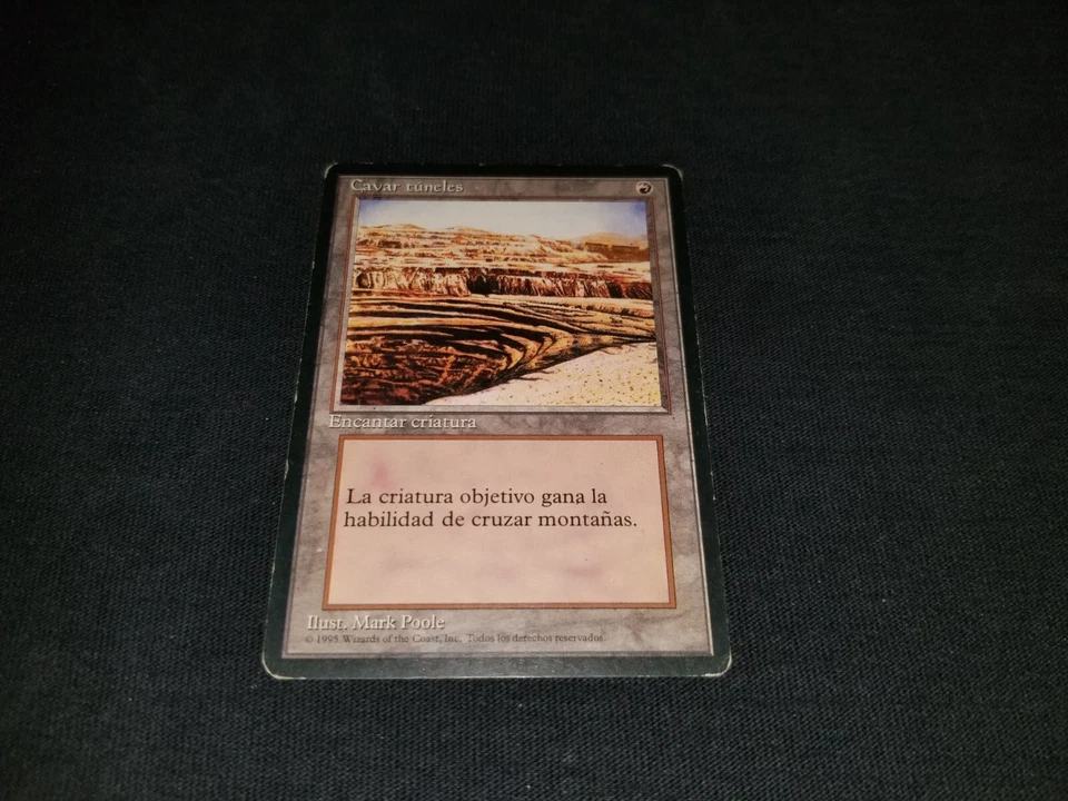 MTG 1x 4th Edition uncommon HP Spanish FBB Misprint Burrowing / Strip Mine - Image 1 of 2