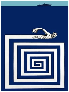 Wall Decor Poster.Fine Graphic Art Design.Champion Swimmer.Room Home art.483 - Picture 1 of 1