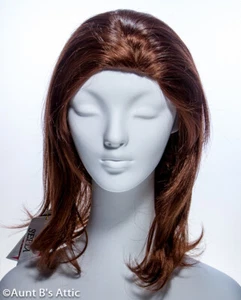 Wig Quality Reddish Brown Synthetic Hair Skin Top Layered Cut Costume Wig - Picture 1 of 3