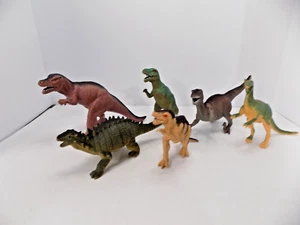 LOT OF 6 RANDOM HARD PLASTIC DINOSAURS TOY FIGURES - Picture 1 of 4
