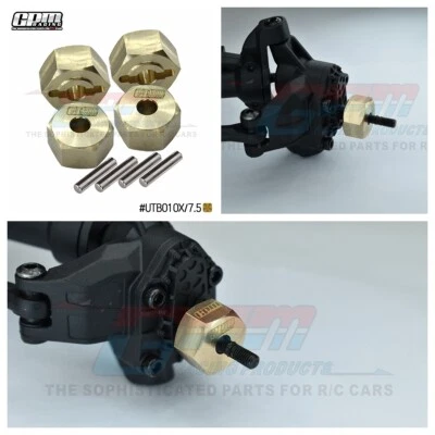 GPM Brass Copper Hexagon Hub Adapter for AXIAL 1/18 UTB18 CAPRA 4WD 12X7.5MM - Image 1 of 3