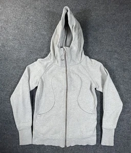 Giacca Lululemon donna taglia 6 grigia scuba felpa con cappuccio zip intera abbigliamento attivo erica - Foto 1 di 7