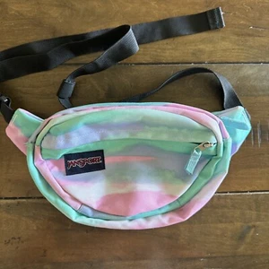 Jansport Fanny Pack, Belt Bag, Waist Side Bag Vintage Pastel Colors Tie Dye - Picture 1 of 8