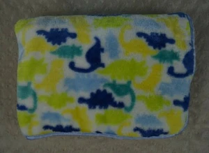 Baby Gear Dinosaur Baby Blanket Dino Print Blue White Green Yellow Plush - Picture 1 of 6