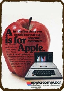 1978 APPLE II PERSONAL COMPUTER Vintage Look Replik Metallschild - A IS FOR APPLE - Bild 1 von 1