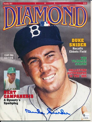 DUKE SNIDER Firmado Diciembre 1993 The Diamond MLB Revista Brooklyn Dodgers GAI Foto 1 de 2