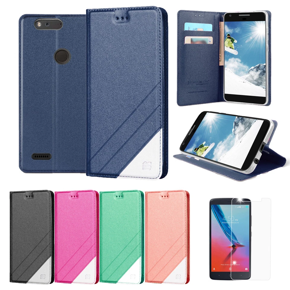 Estuche tipo libro tipo folio + cubierta de vidrio templado para ZTE Blade Z Max Z982 ZMax Pro 2 Foto 1 de 1