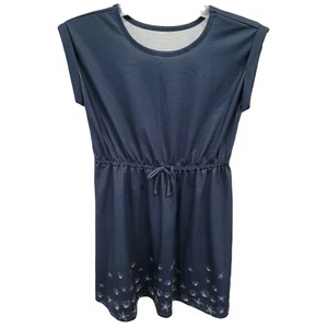 Girls Navy Blue Seashell Themed Spring Summer Dress, Size L 12 - Picture 1 of 3