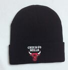 5unisex Women Men Chicago Bulls Plain Black Red Nba Basketball Cap Beanie Hats