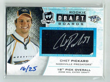 12-13 UD Upper Deck The Cup Rookie Draft Boards  Chet Pickard  /25  Rookie  Auto