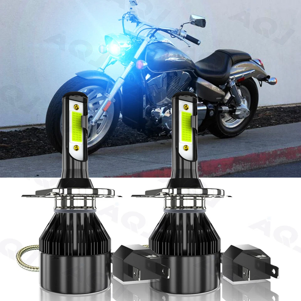 For Honda VTX1300C VTX1300S VTX1300T 04-09 Motorcycle LED Headlight Kit H4 Bulbs - Imagem 1 de 4