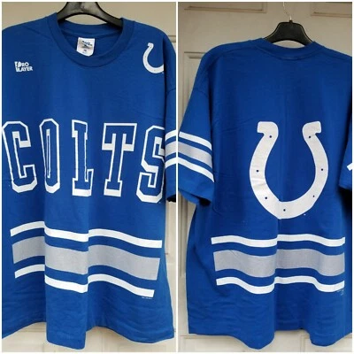 VTG 1995 Indianapolis Colts Pro Player NFL Spellout Jersey Blue 2XL Manning Indy - Image 1 of 4